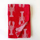 Crawfish Jacquard Hand Towel Red/White 20x28