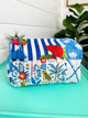 Blue Patchwork Quilted Makeup Bags | Cosmetic Toiletry Bag