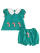 Candy Cane Applique Corduroy Bloomer Set
