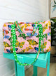 Pink Butterfly Quilted Duffle Bag | Weekender Travel Overnight Bag