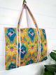 Peacock Print Quilted Tote Bag | Large Travel Bag |