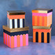 Halloween Scallop Gift Boxes, Papermache, 11", 12", 13", 14"