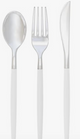 Chic Round Clear and Silver Forks | 32 Pieces