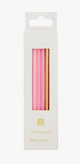 Rose Pink & Gold Birthday Candles - 16 Pack