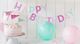 Pink/Mint Happy Birthday Banner