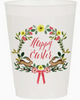 Happy Easter Floral Wreath Bunny Frosted Cups- Easter