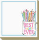 Handpainted Best Teacher Ever Pencil Cup Luxe Notepad