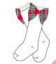 Girls Christmas Plaid Bow Socks