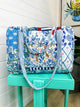 Blue patchwork Quilted Duffle Bag | Weekender Travel Overnight Bag
