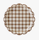 Harvest Scallop Brown Plaid Paper Plate
