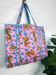 Tiger Print Large Tote Bag | Quilted Travel Reversible Tote