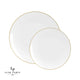 Round White • Gold Plastic Plates | 10 Pack