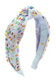 Shimmer jeweled sprinkle knot headband