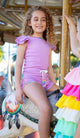 Purple Candy Gem Bead Ruffle Set
