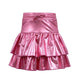Pink Metallic Ruffle Skort