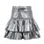 Silver Metallic Ruffle Skort
