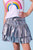 Silver Metallic Ruffle Skort