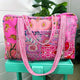 Pink Patchwork Quilted Duffle Bag | Weekender Travel Overnight Bag