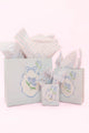 Blue Belle Flower Gift Bag -  Ric Rac Handle - Gift Tag