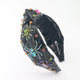 Black Headband with Neon Crystals Spiders