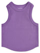 Vivid Violet Cropped Ribbed Racerback Tank Top