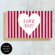 Burgundy Stripe Mini Card - Boxed Set of 6