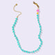 Beaded Necklace - Marbled Turquoise Hearts + Pink - Janey
