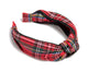 KNOTTED PLAID HEADBAND,RED