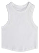 White Cropped Racer Back Top