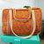 Orange Floral Quilted Duffle Bag | Weekender Travel Overnight Bag