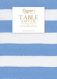 Cafe Stripe Blue-Paper Linen Print Airlaid Tablecover 5.2'X8.2'