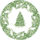 Christmas Tree Toile Sage/white Salad/dessert Plates