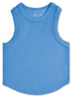 Bright Blue Cropped Ribbed Racerback Tank Top