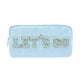 Varsity Collection Blue Cosmetic Bag Let's Go Sport Chenille