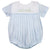 Romper with Train Embroidery in Blue