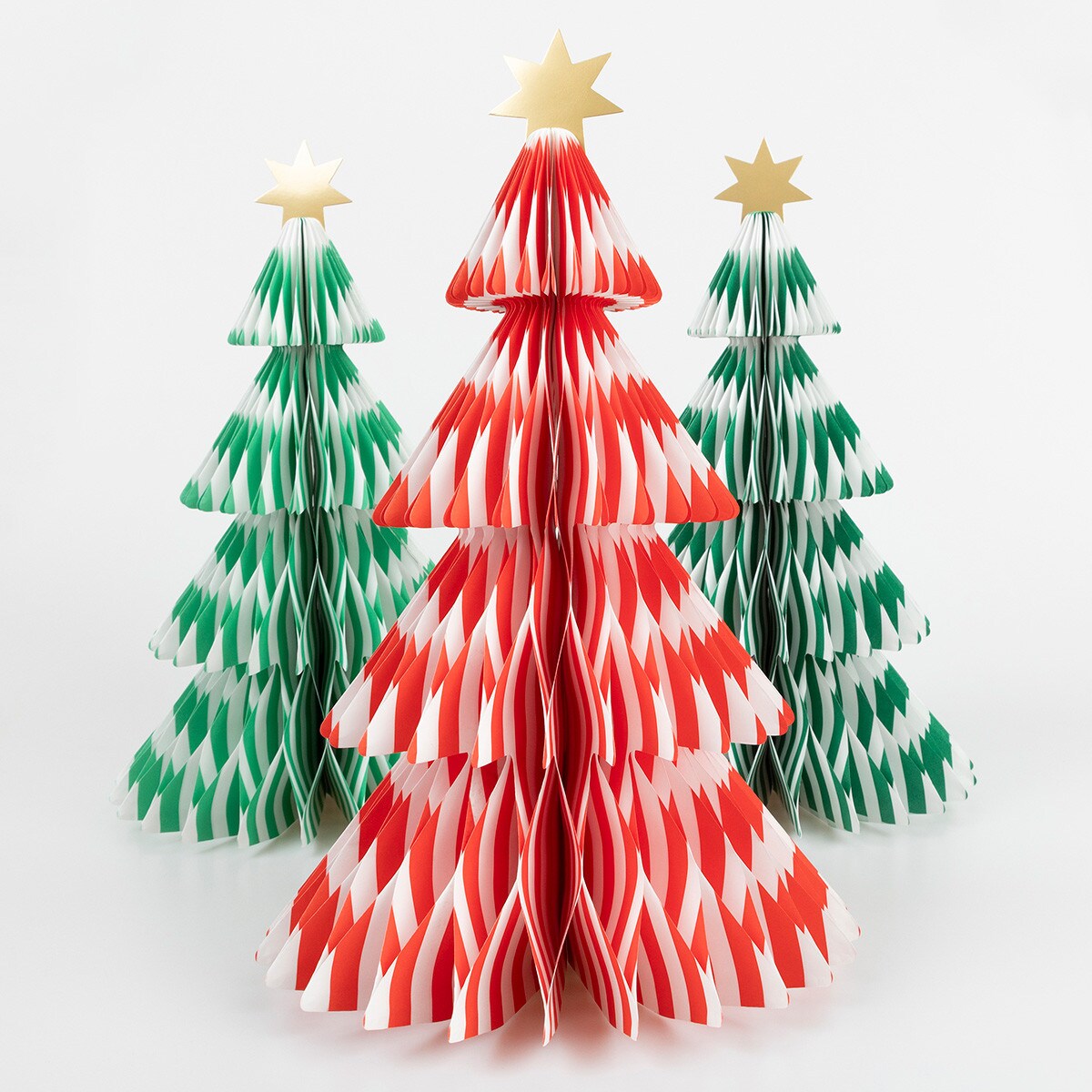 Striped Paper Honeycomb Trees