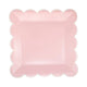 Pink Scalloped 9" Square Plate