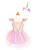 Shimmer Unicorn Dress & Headband, Pink, Size 5-6