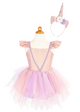 Shimmer Unicorn Dress & Headband, Pink, Size 3-4