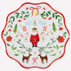 Foliage Santa Patterned Dinner Plates