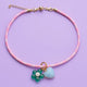 Pink w/ Flower + Heart Charms - Blakely cord necklace