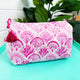 Pink Shell Quilted Makeup Bags | Cosmetic Toiletry Bag