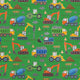 Construction Trucks Green Gift Wrap - Roll