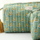 Ochre Motif Print Travel/Make Up/Organizer/Bag