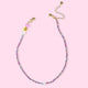Beaded Necklace - Purple Marbled w/ Heart - Maren
