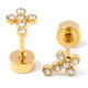 Diamond Cross Stud Earring - Hypoallergenic, Flat Back
