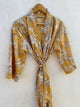 Mustard Floral Print Robes Bridesmaid Kimono Robe Floral Bridal Robe