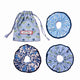 Blue Charleston Scrunchie Set