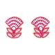 Block Print Flower Earrings in Fuchsia
