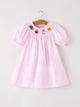 Pink Spider Pumpkin Ghost Smock Embroidery Girl Dress